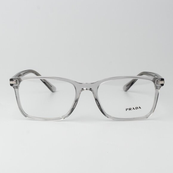 Prada Men Eyeglasses Crystal Grey Square Unisex PR14WV U431O1 BRAND NEW 54mm - Picture 3 of 10